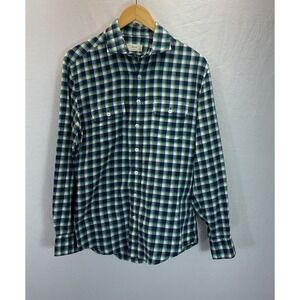 Rye 51 Men's Shirt Gingham Plaid Long Sleeve Button Up Cotton Blue Size S Preppy